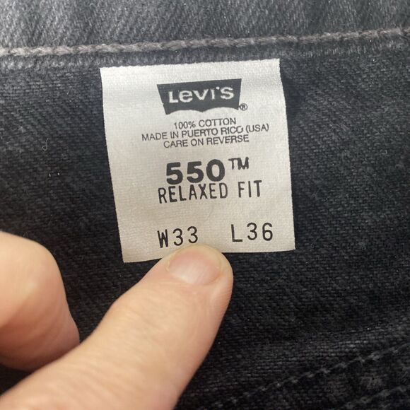 VTG 90's Levis 550 Jeans  Zip Mens 33 x36 Relaxed Fit Classic‎ Black Y2K NWT - Picture 6 of 13